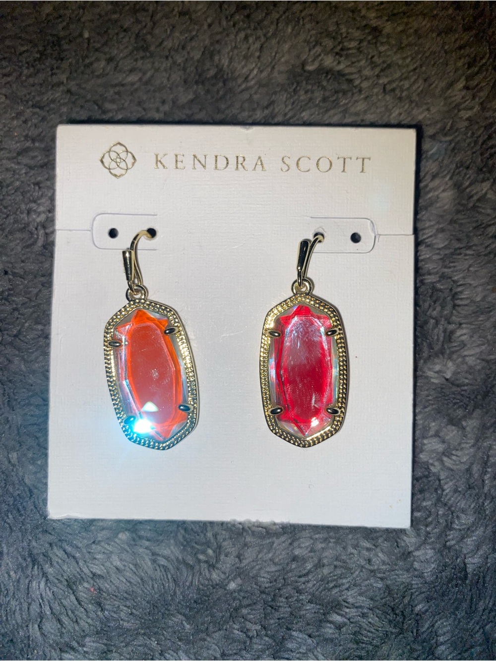 BNWT Kendra Scott Dani Gold Drop Earrings w/Dichroic Glass